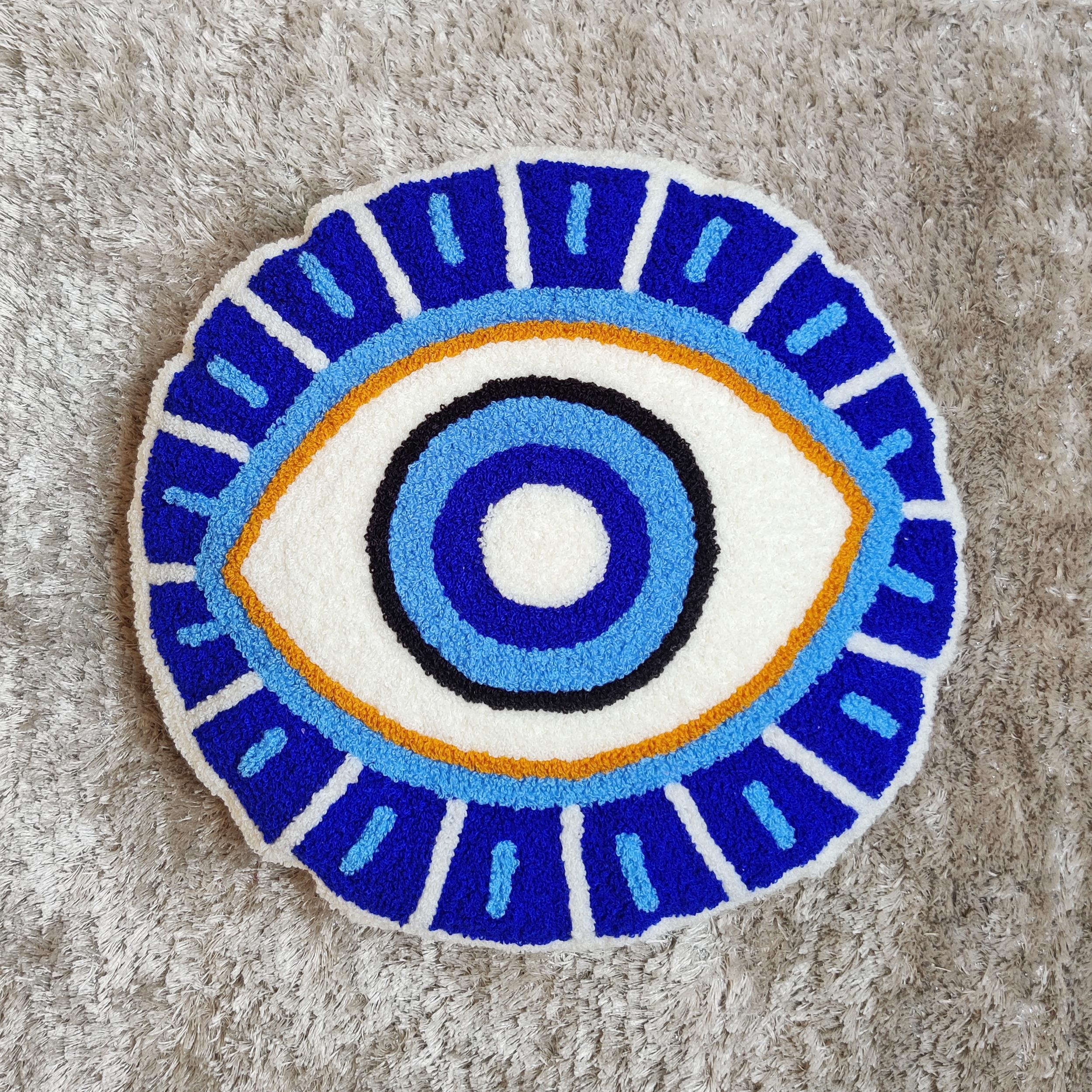 Ella Evil Eye Round Pillow Cover