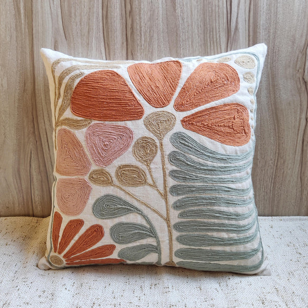 BESTIE Floral Pillow Cover