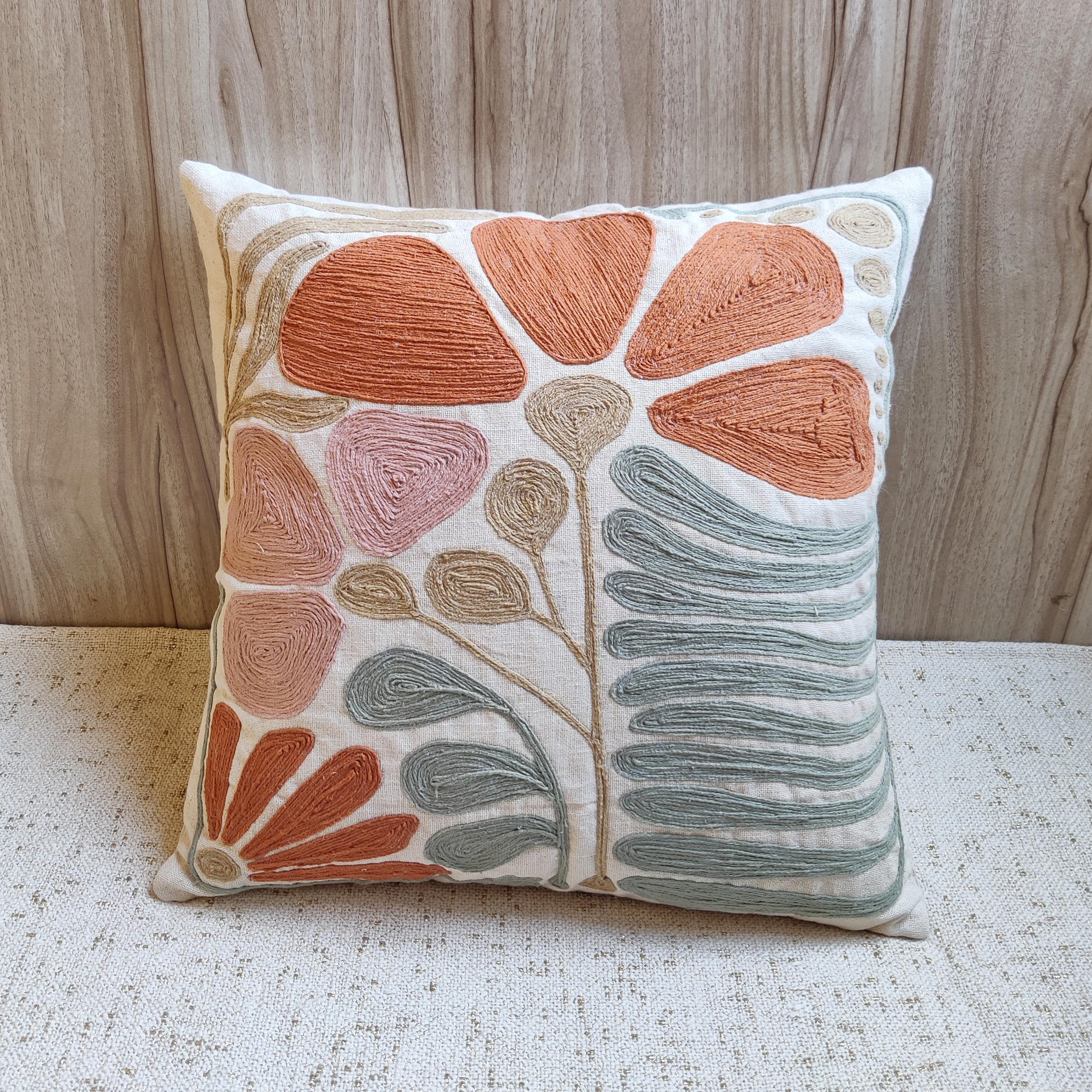 BESTIE Floral Pillow Cover
