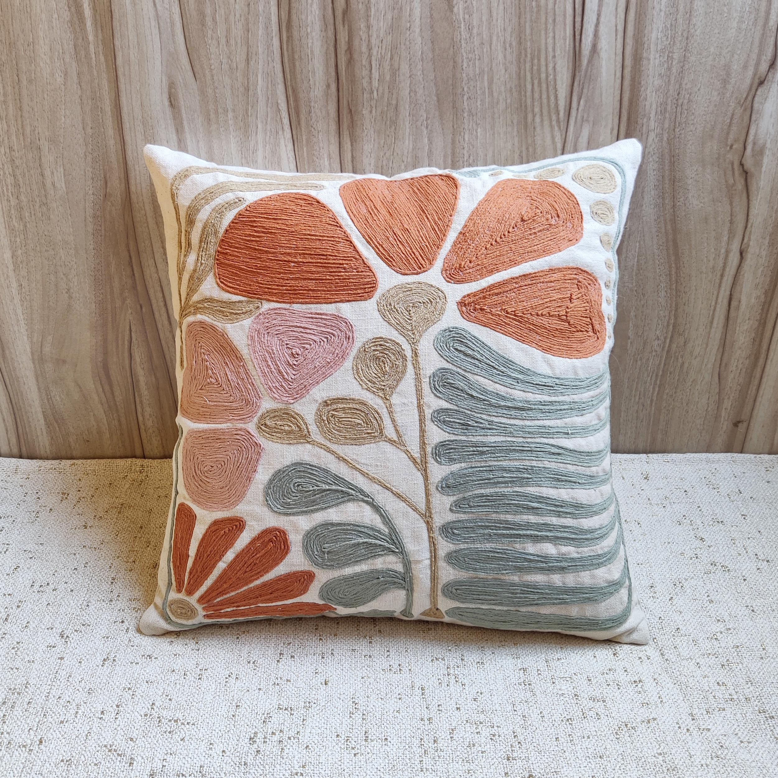 BESTIE Floral Pillow Cover