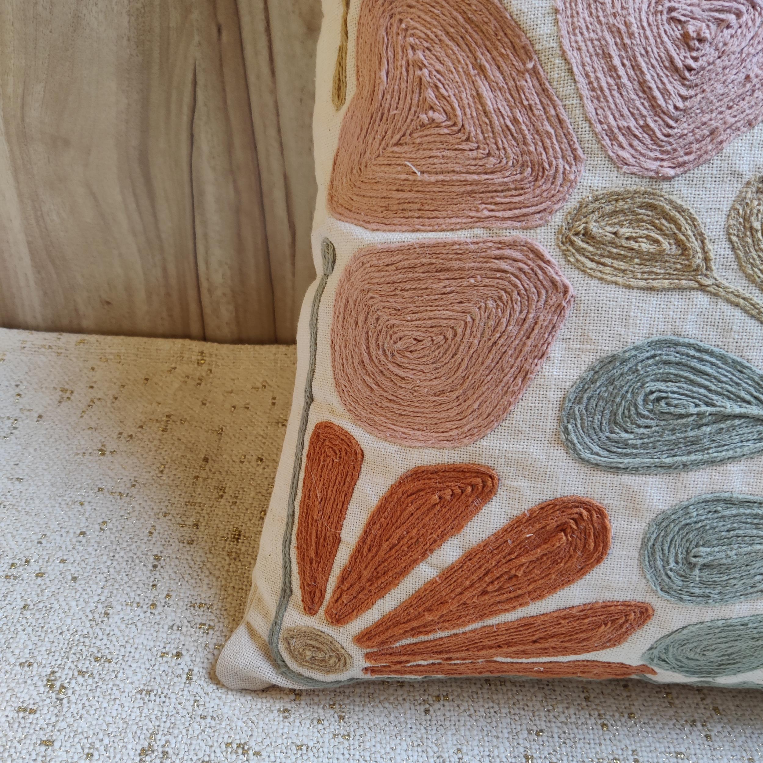 BESTIE Floral Pillow Cover