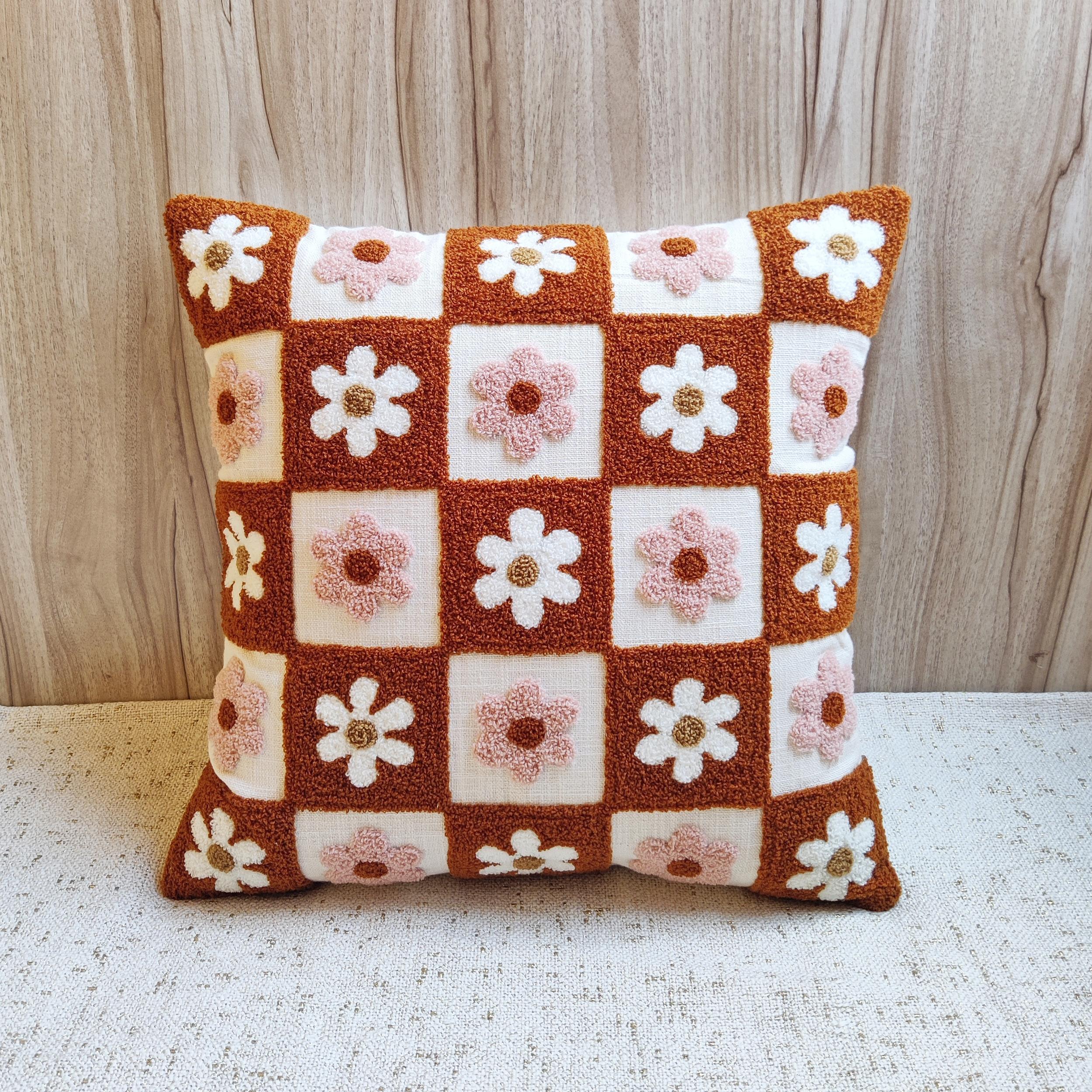 ALARA Rust Checkered Pillow Cover
