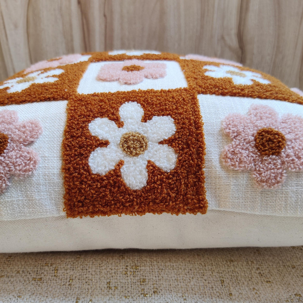 ALARA Rust Checkered Pillow Cover