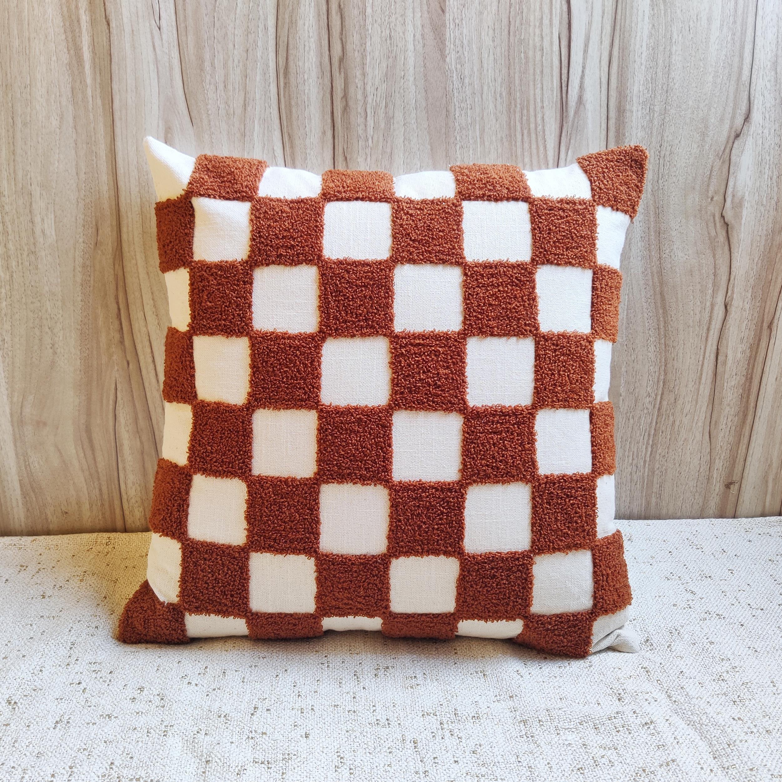 POPPY Checkered Pillow Cover