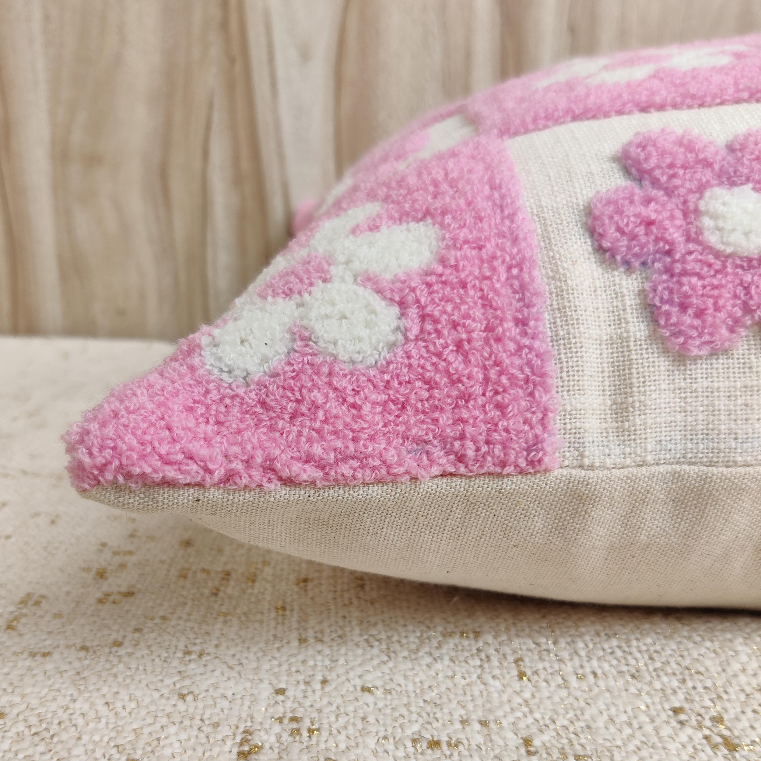 ALARA Pink Checkered Pillow Cover