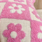 ALARA Pink Checkered Pillow Cover